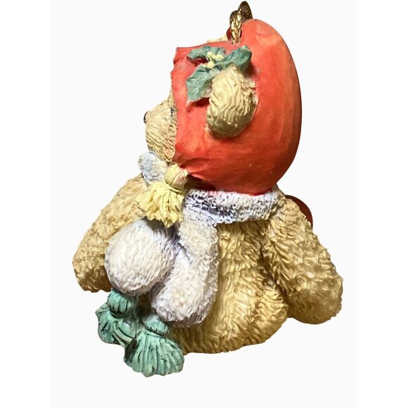 Bear Christmas Ornament Priscilla Hillman 1992 Hamilton Red Hat and Boots - Picture 5 of 8